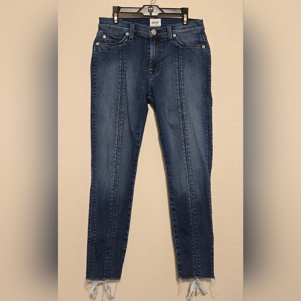 Hudson "Nico" Lace Up Super Skinny Crop Jeans - Midrise, Pintuck Women's Size 27
